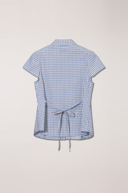 Chemisier Carreaux Bleu Blanc - Dunst