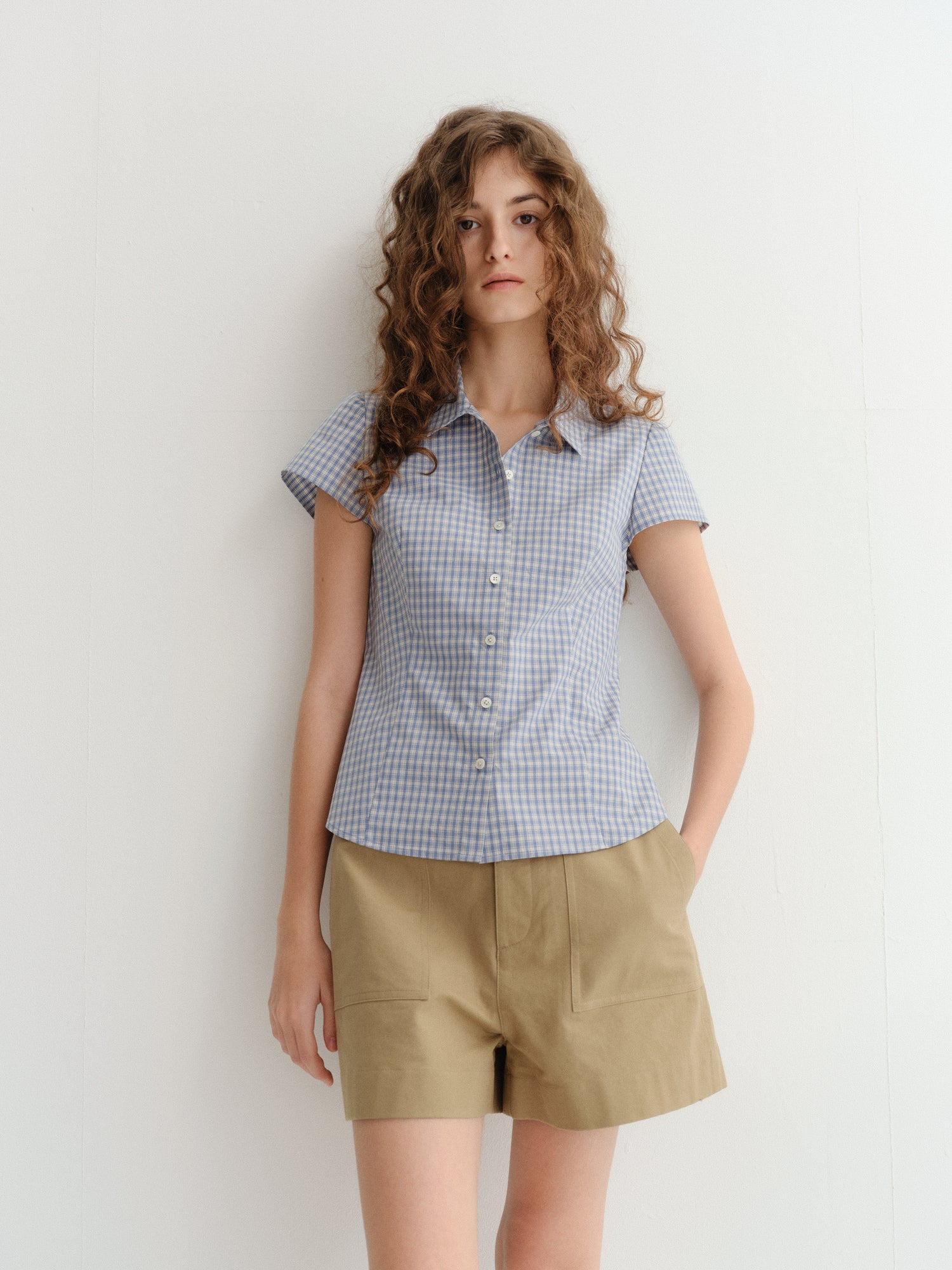 Chemisier Carreaux Bleu Blanc - Dunst