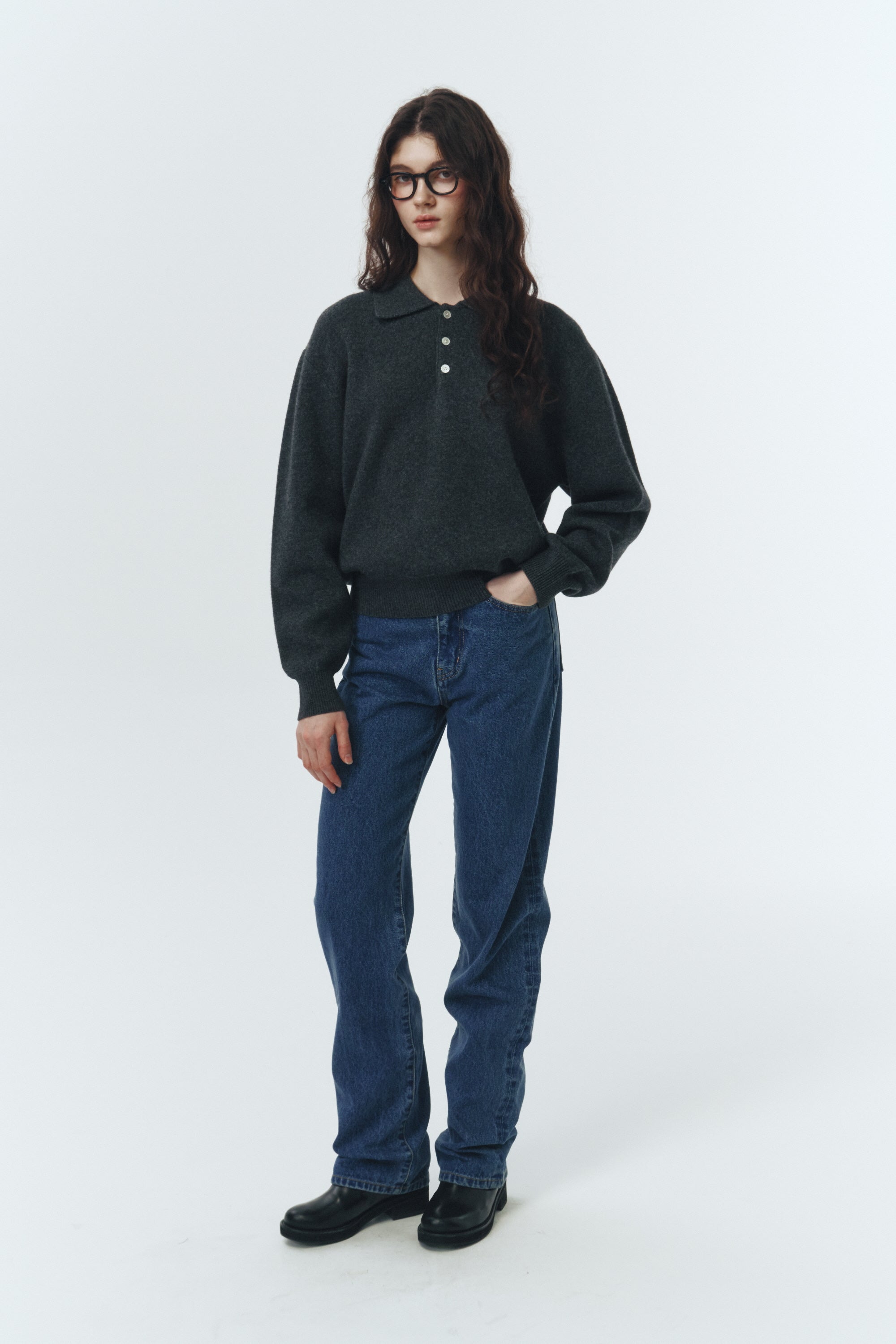 Polo Maille Cachemire Charcoal - Dunst