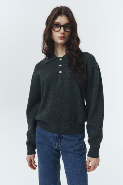 Polo Maille Cachemire Charcoal - Dunst