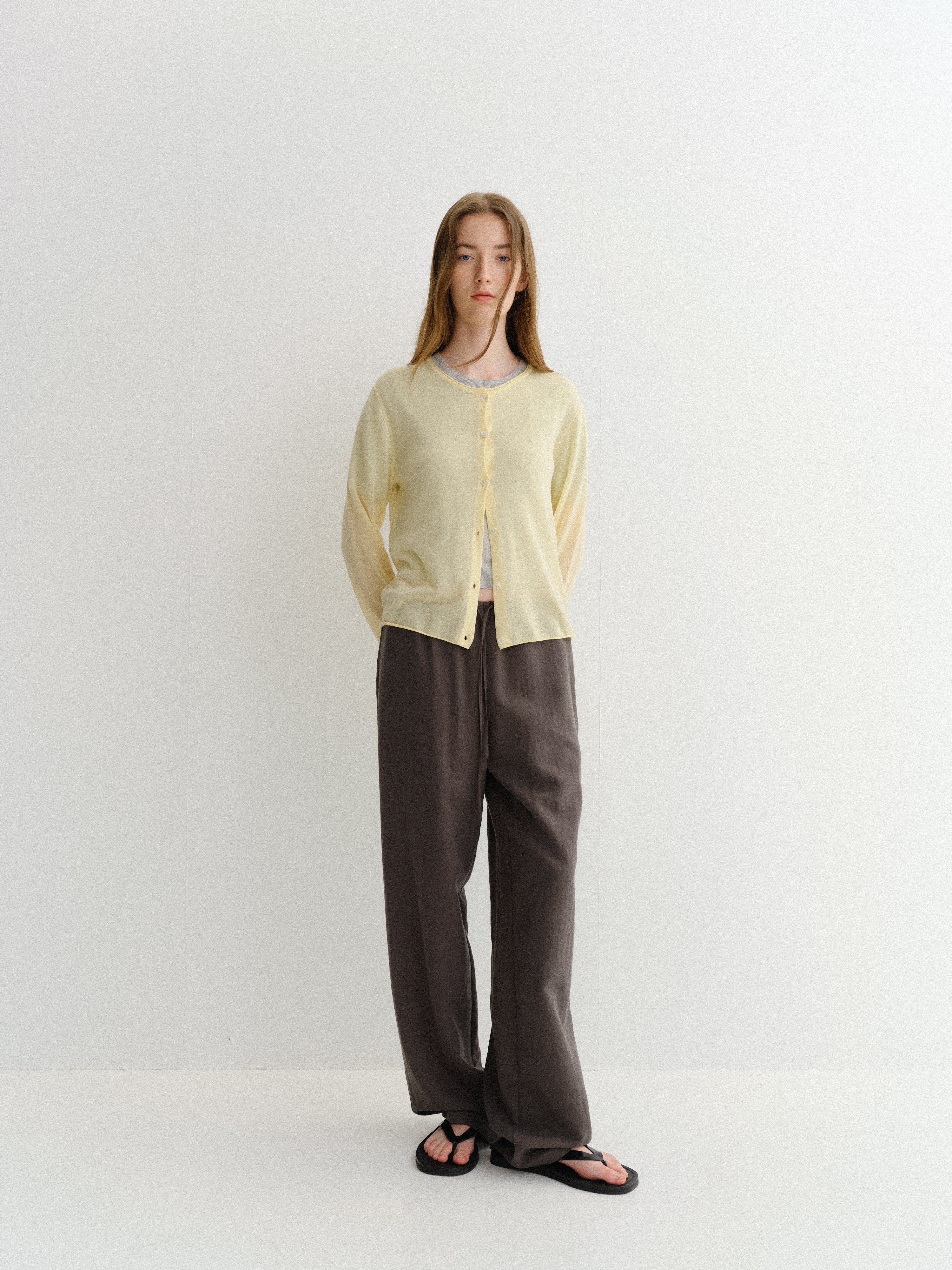 Cardigan Léger Jaune Pâle - Dunst