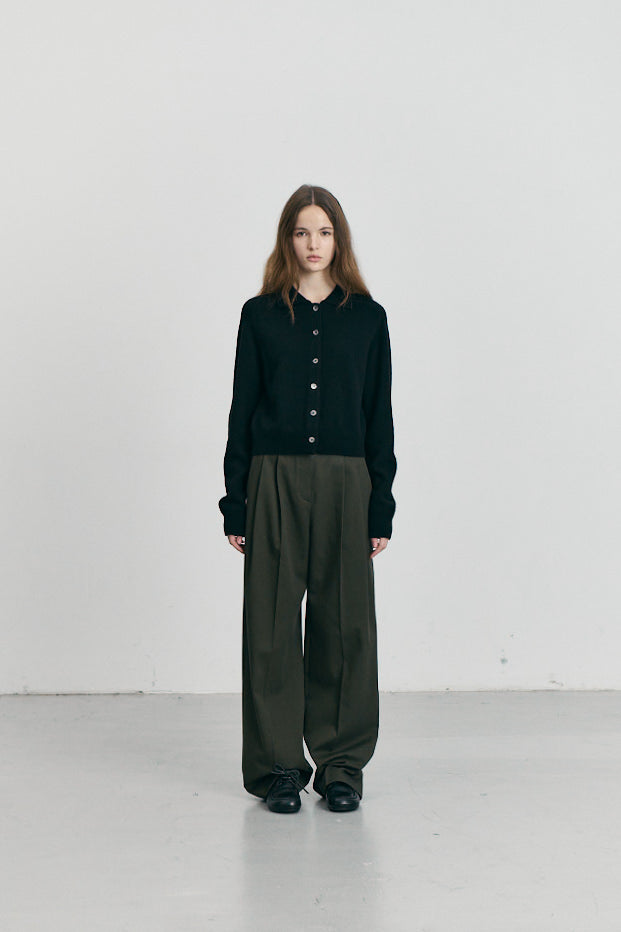 Cardigan Noir Col Polo - Dunst