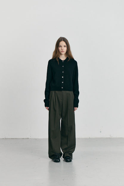 Cardigan Noir Col Polo - Dunst