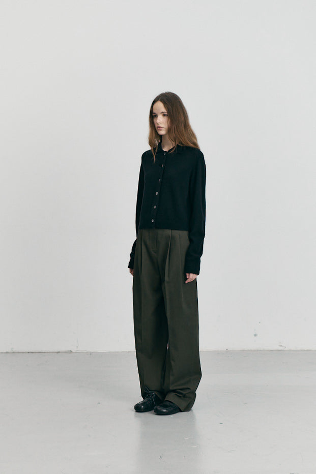 Cardigan Noir Col Polo - Dunst