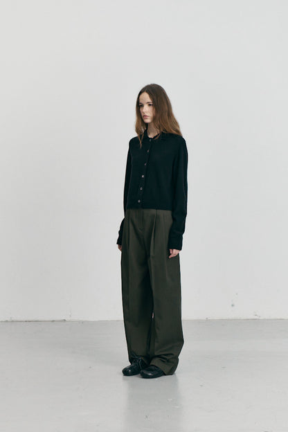 Cardigan Noir Col Polo - Dunst
