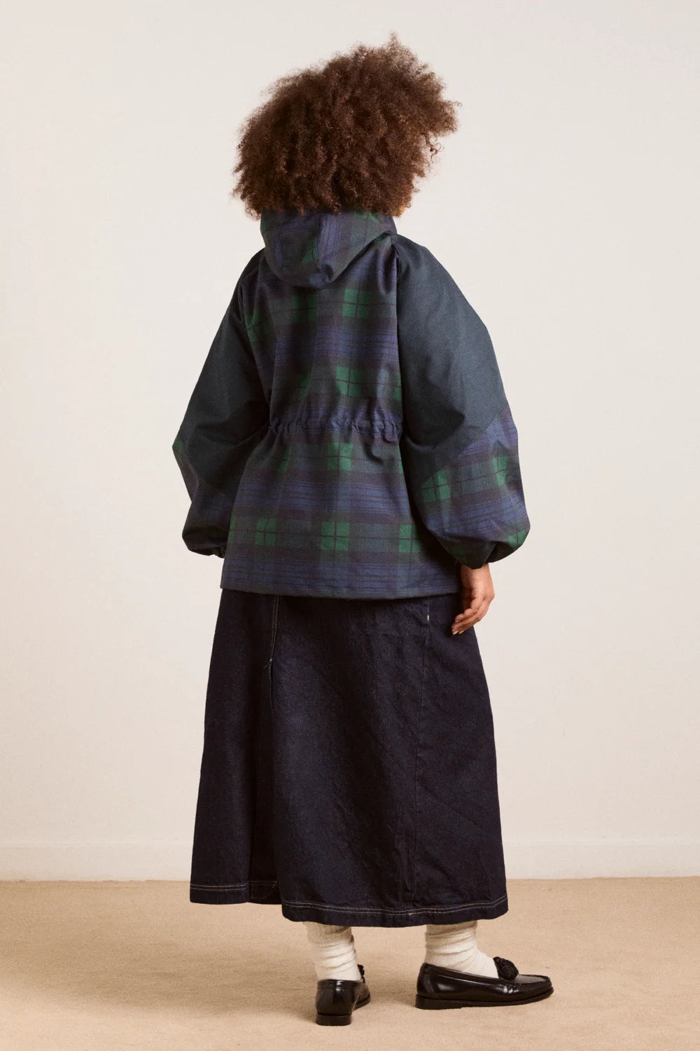 Imperméable Liu Carreaux Navy - Damson Madder