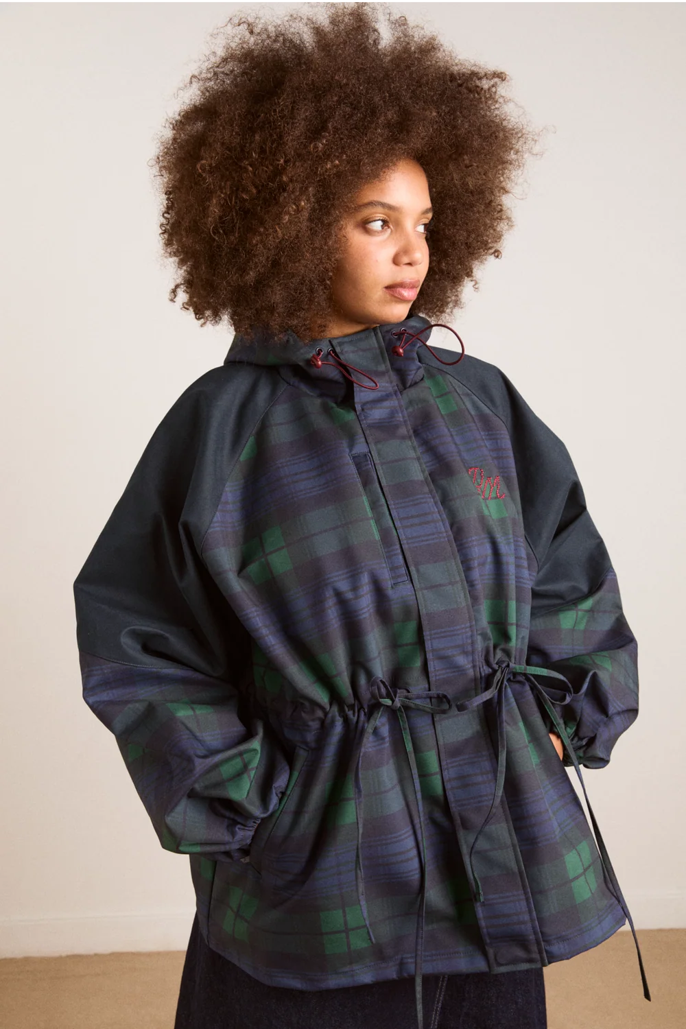 Imperméable Liu Carreaux Navy - Damson Madder