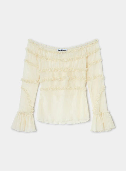 Blouse Texturée Écru Petra - Laagam