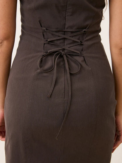 Robe Alberta Marron - Rouje