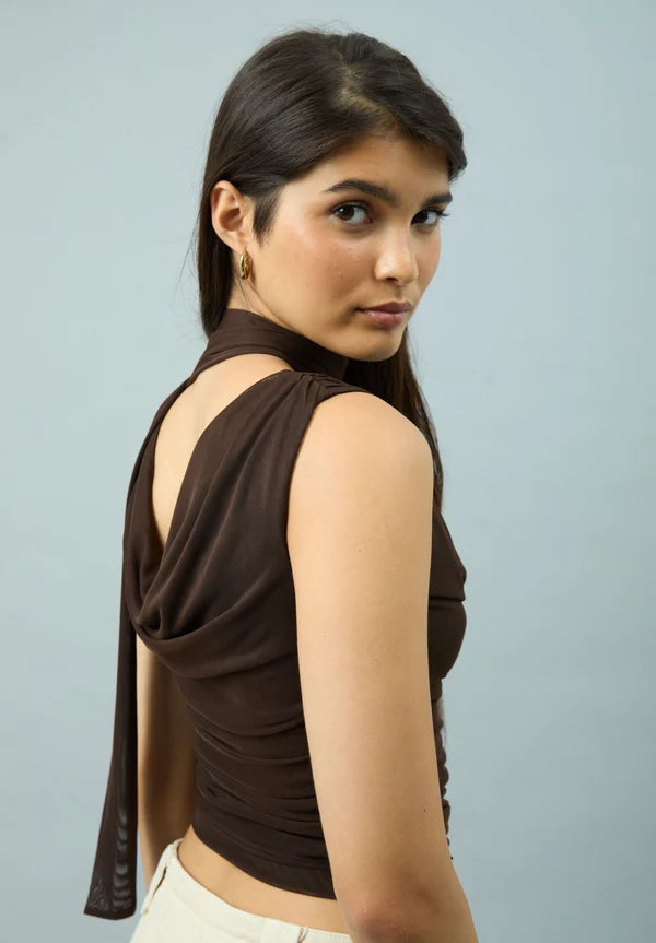 Top Drapé Marron - House Of Sunny