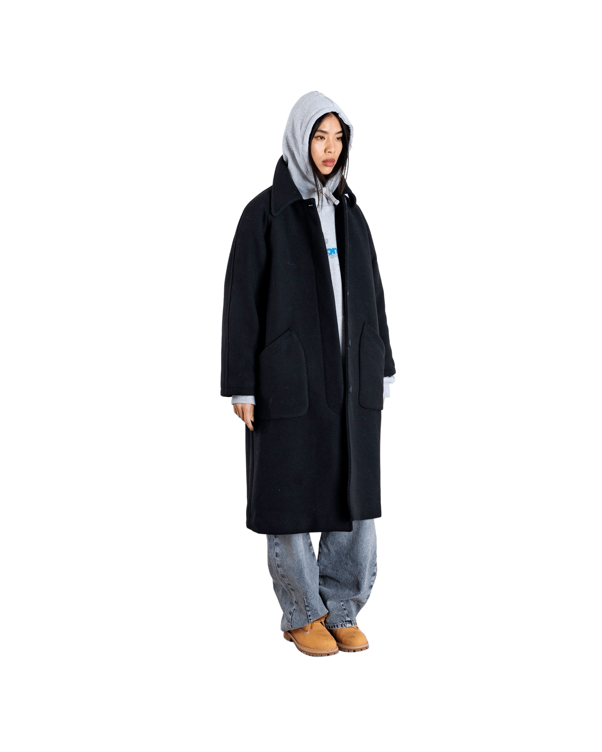 Manteau long Brenna noir - Woodbird, photo 3
