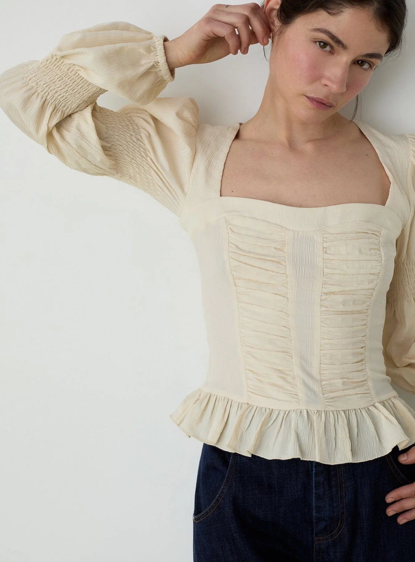 Blouse Mary Texturée Écrue - Laagam