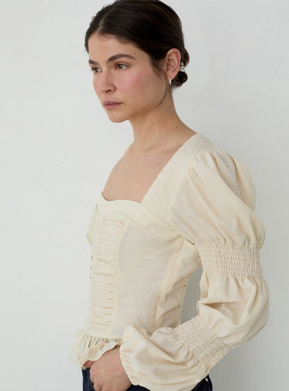 Blouse Mary Texturée Écrue - Laagam