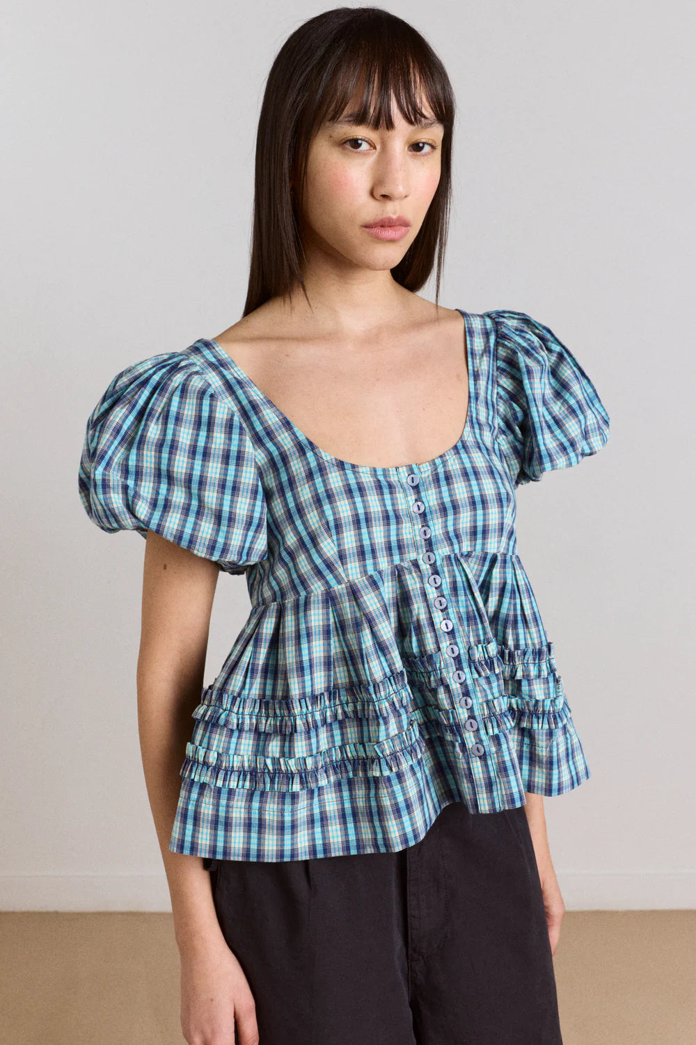 Blouse Summer Joy Carreaux - Damson Madder