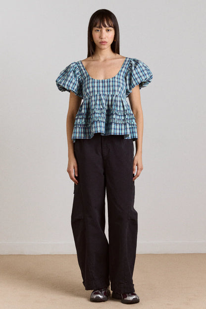 Blouse Summer Joy Carreaux - Damson Madder