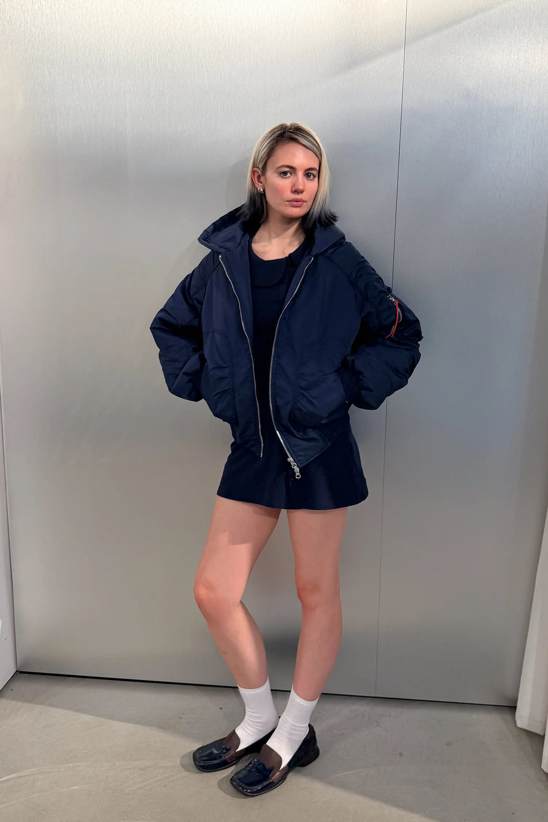 Bomber Navy Penny - Peachy Den