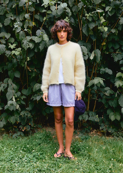 Cardigan Olivia en mohair jaune clair Surprise - photo 3