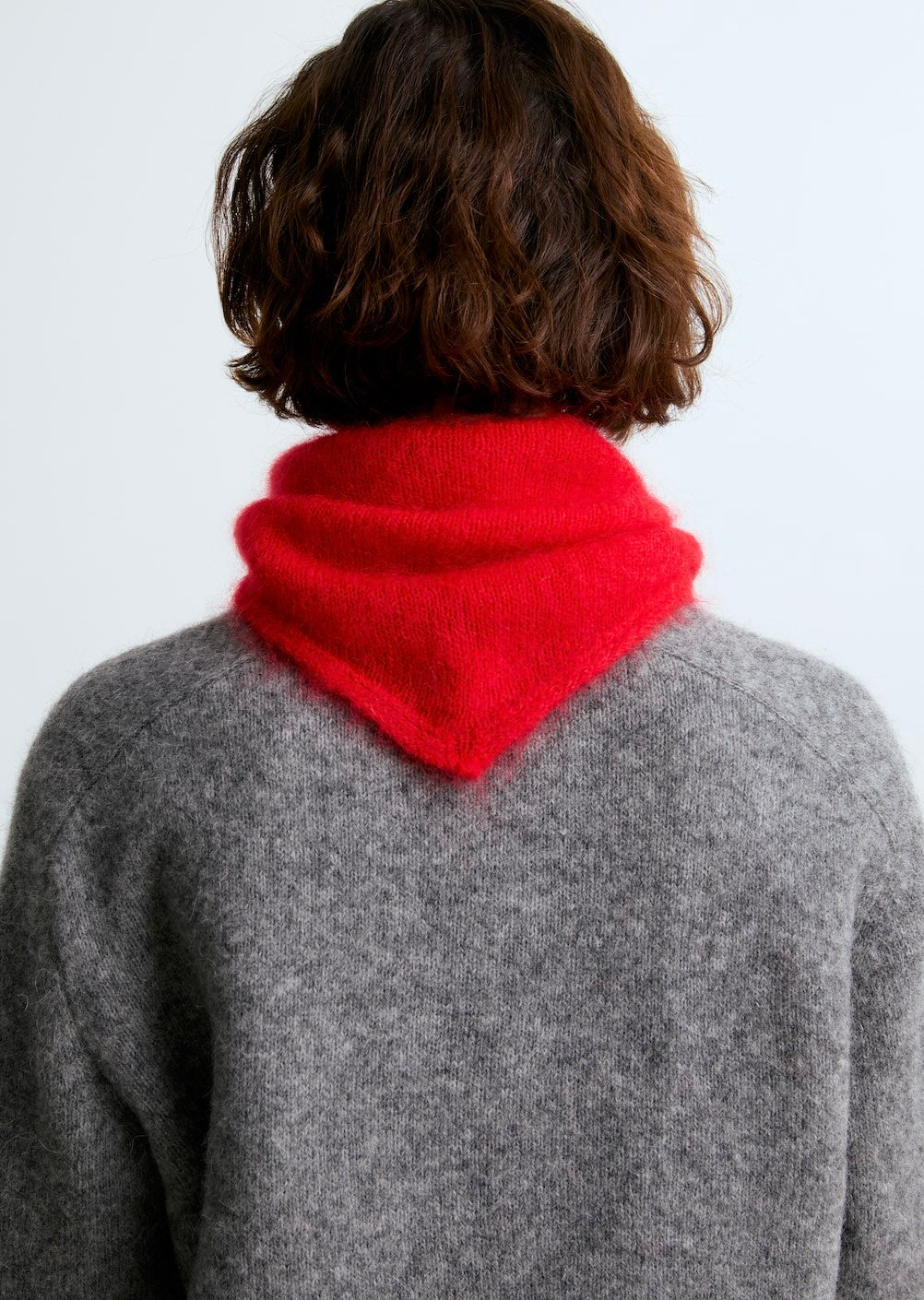 Écharpe triangle Jenna en mohair rouge Surprise - photo 3