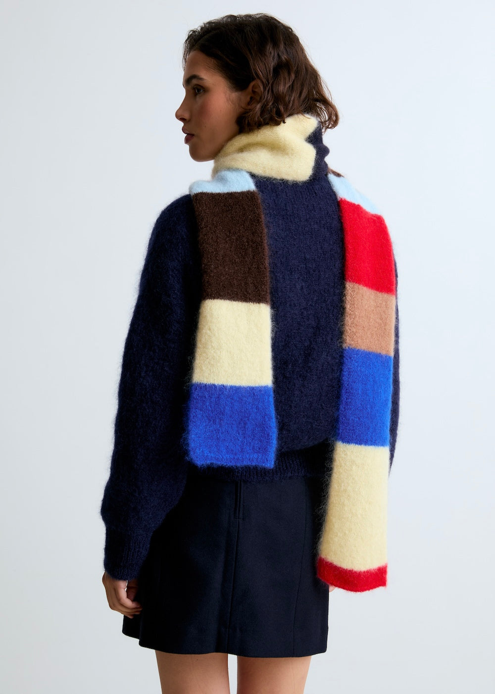 Écharpe Iris en mohair rayures multicolores Surprise - photo 1