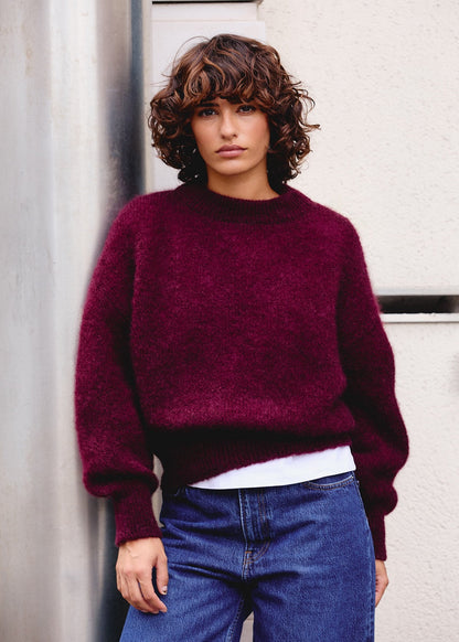 Pull Jane en mohair aubergine Surprise - photo 1
