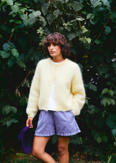 Cardigan Olivia en mohair jaune clair Surprise - photo 2
