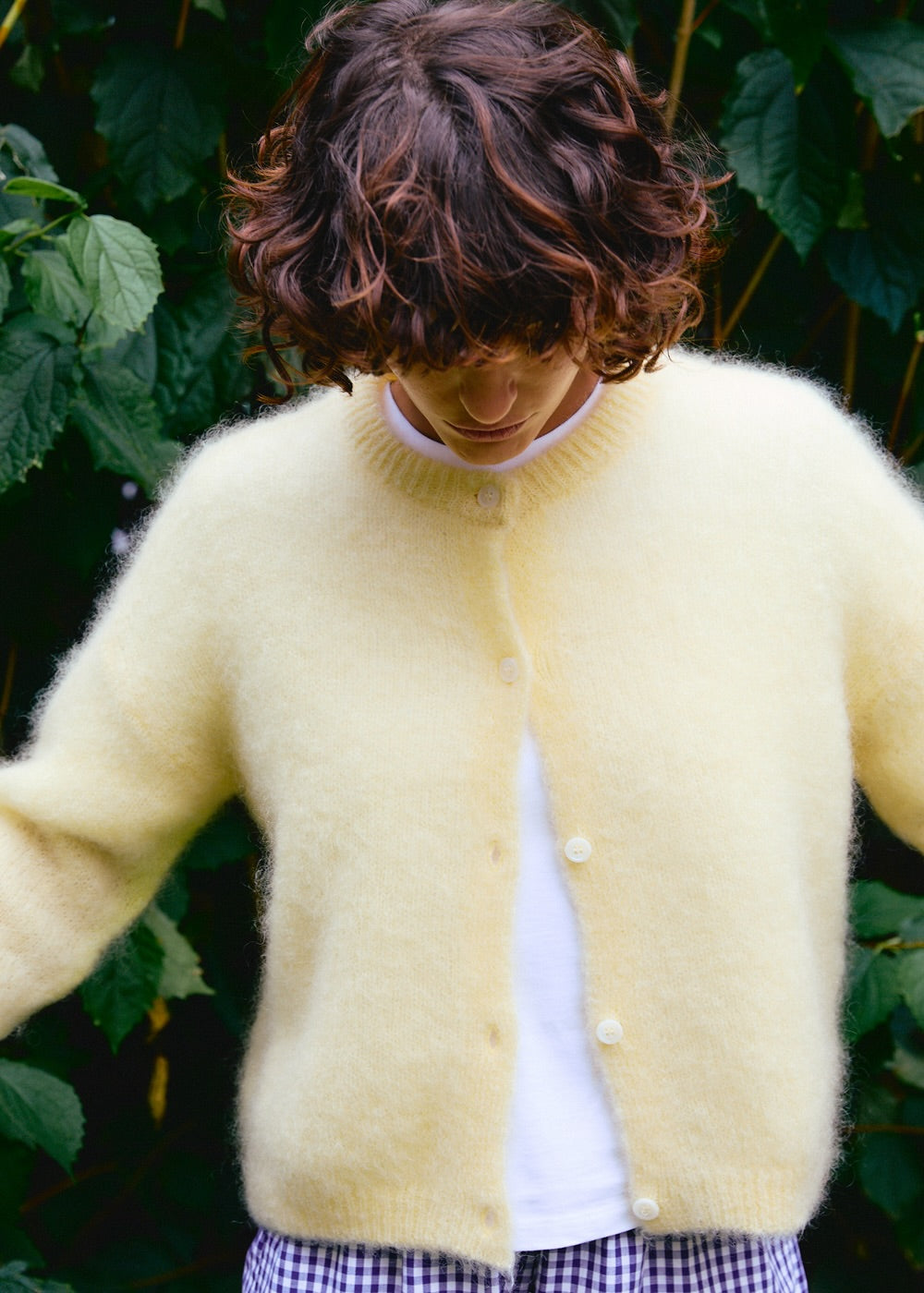 Cardigan Olivia en mohair jaune clair Surprise - photo 1