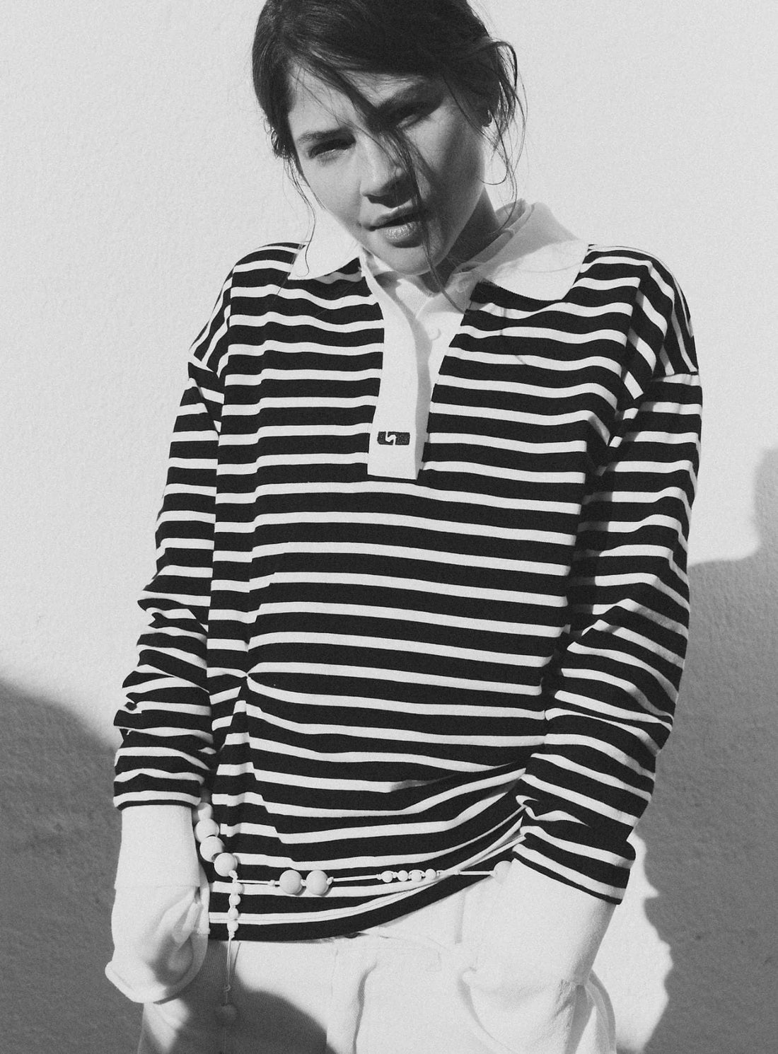 Polo Rayé Noir Duse - Laagam