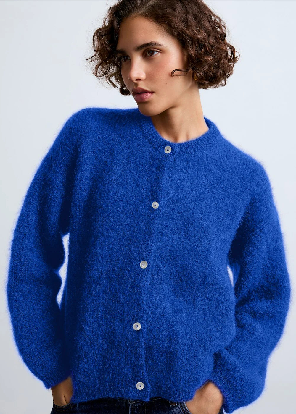 Cardigan Mohair Olivia Bleu Électrique - Surprise