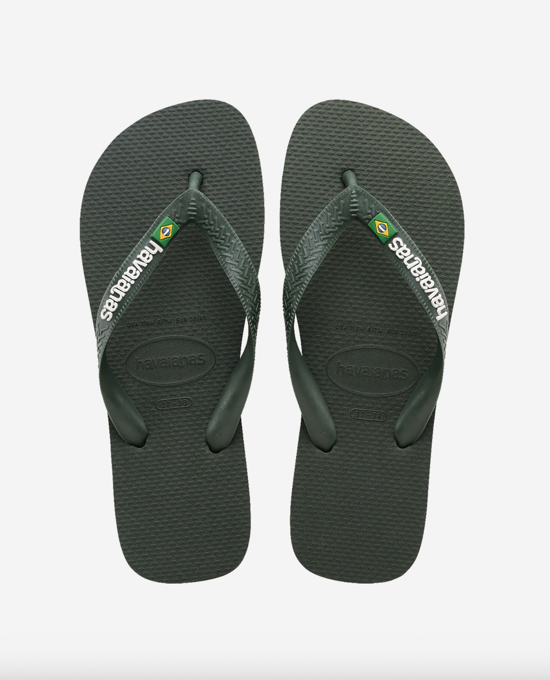 Tongs Brasil Logo Vert Olive - Havaianas