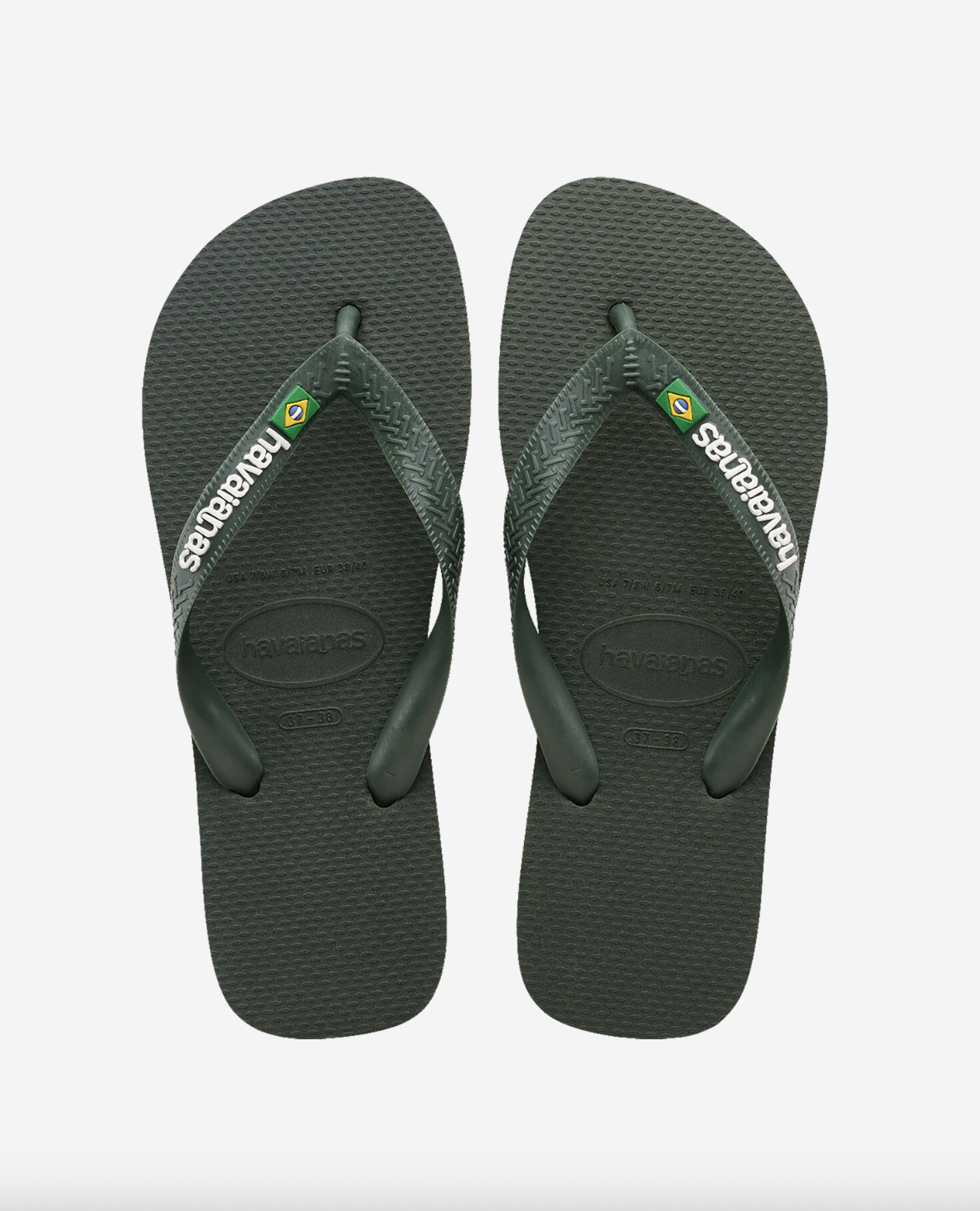 Tongs Brasil Logo Vert Olive - Havaianas