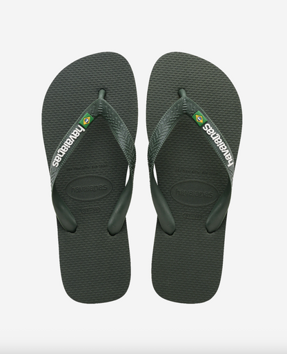 Tongs Brasil Logo Vert Olive - Havaianas