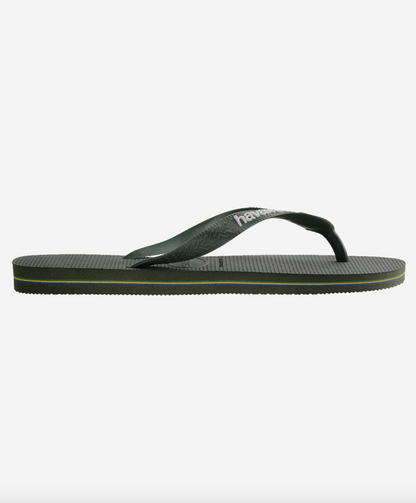 Tongs Brasil Logo Vert Olive - Havaianas