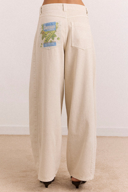 Jean Barrel Ecru Erika - Damson Madder