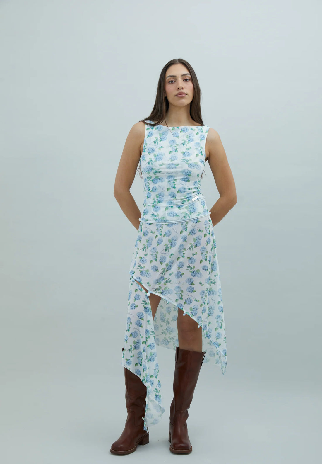 Jupe Asymétrique Mesh Hortensia - House of Sunny