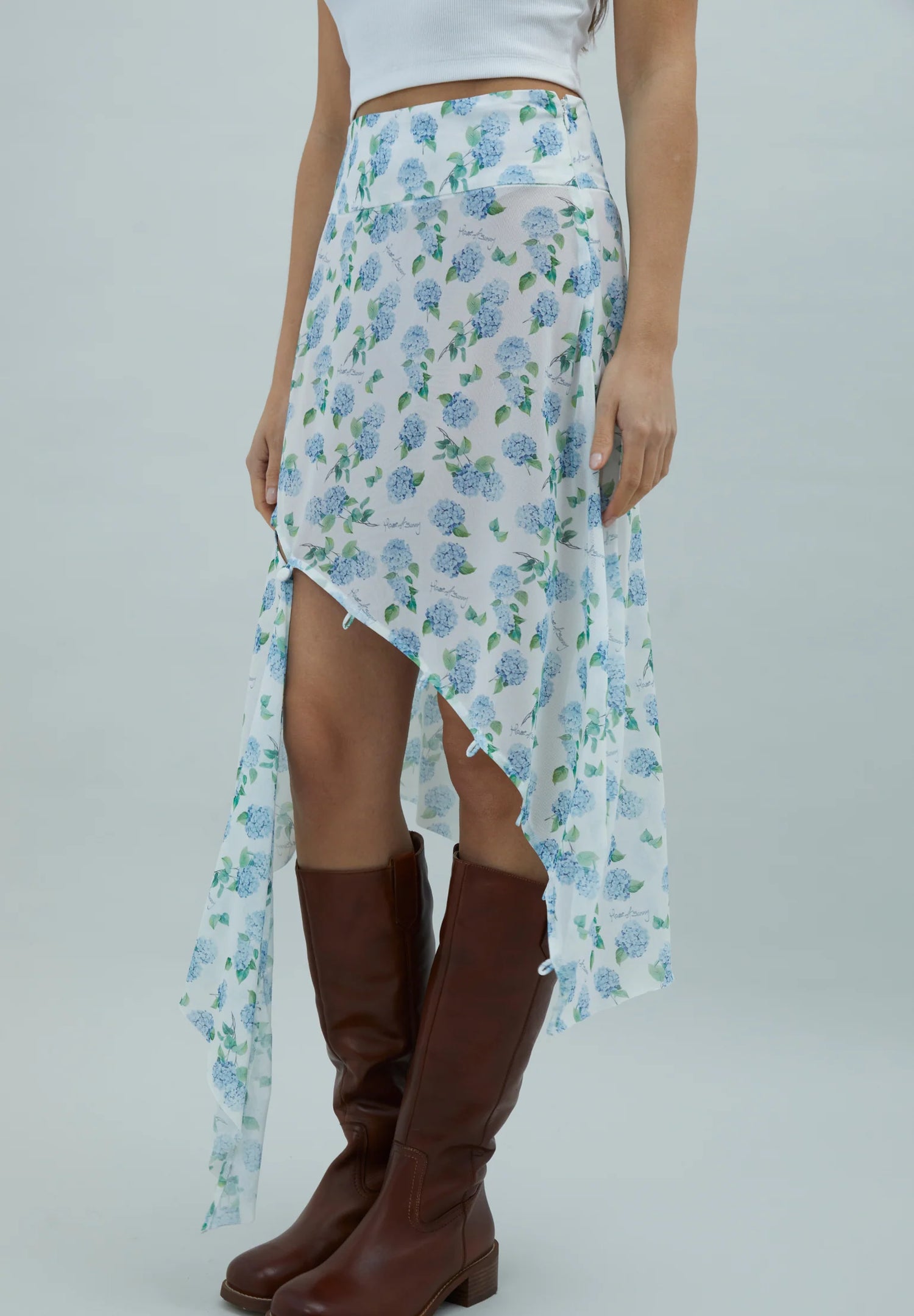 Jupe Asymétrique Mesh Hortensia - House of Sunny