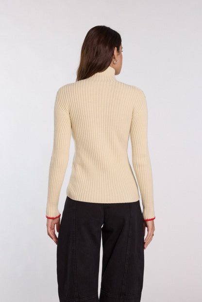 Pull col roulé écru Jil - Nitah, photo 2