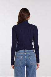 Pull col roulé marine Jil - Nitah, photo 3