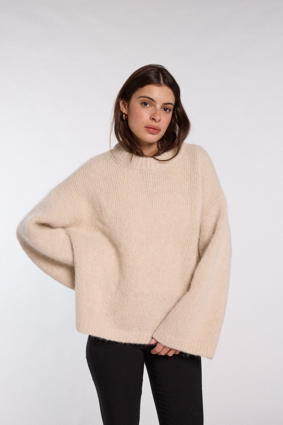 Pull oversize en alpaga écru Nina - Nitah, photo 2