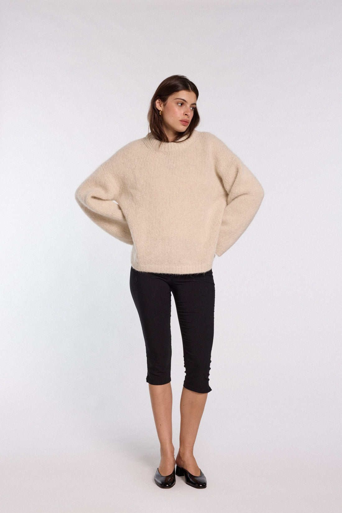 Pull oversize en alpaga écru Nina - Nitah, photo 4