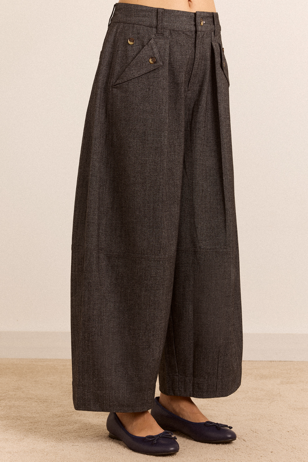 Pantalon Mara à chevrons gris - Damson Madder, photo 6