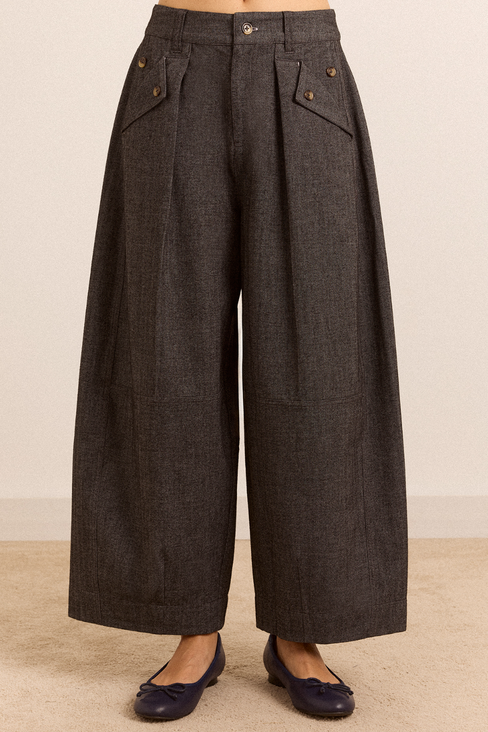 Pantalon Mara à chevrons gris - Damson Madder