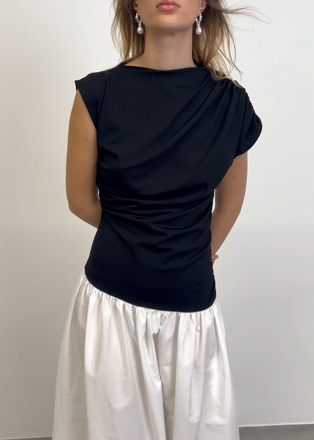 Robe Drapée Bi Matière - Esthé