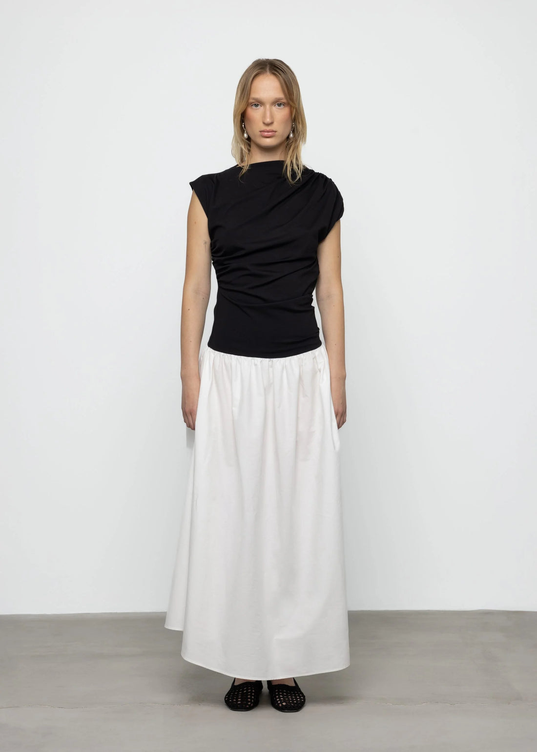 Robe Drapée Bi Matière - Esthé