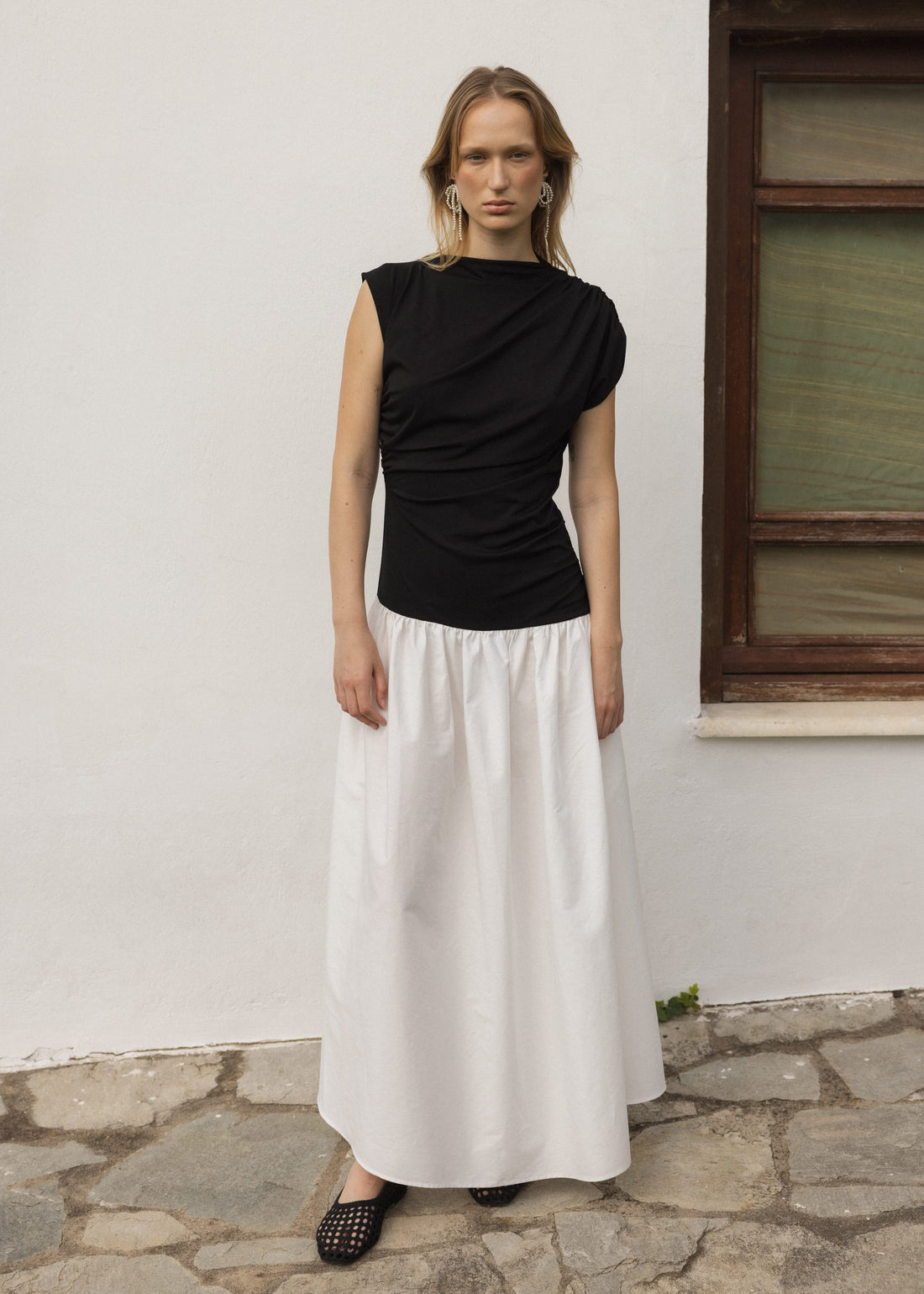 Robe Drapée Bi Matière - Esthé