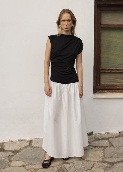 Robe Drapée Bi Matière - Esthé