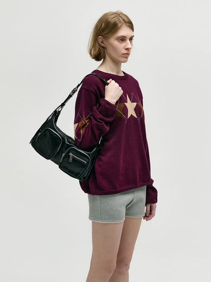 Sac Outpocket Hobo Black Glossy - Marge Sherwood