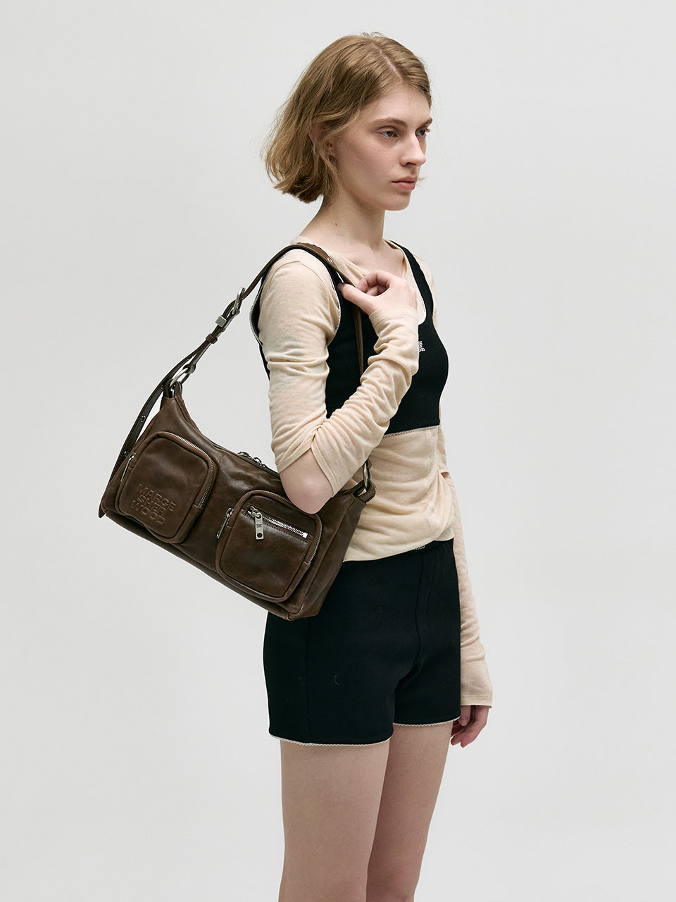 Sac Outpocket Hobo Washed Brown - Marge Sherwood