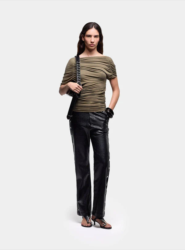 Top Drapé Aeris Khaki - Laagam