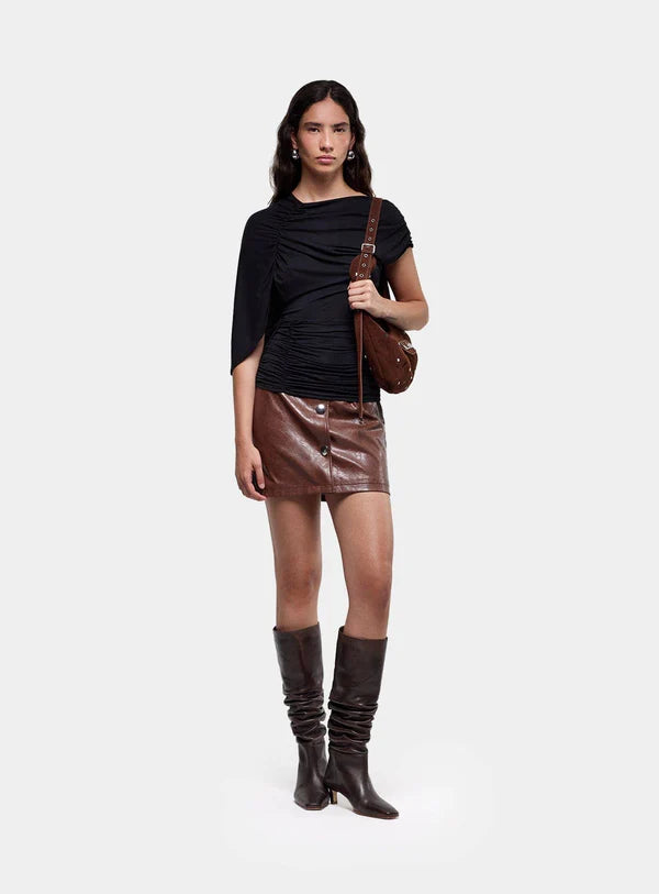 Top Drapé Aeris Noir - Laagam