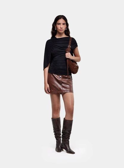 Top Drapé Aeris Noir - Laagam
